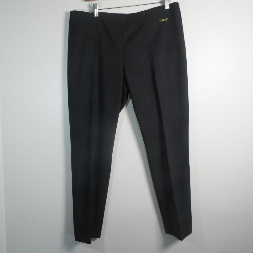 Tory Burch Dress Pants Womens 10 Black Side Zip Slim Tapered Office Professional